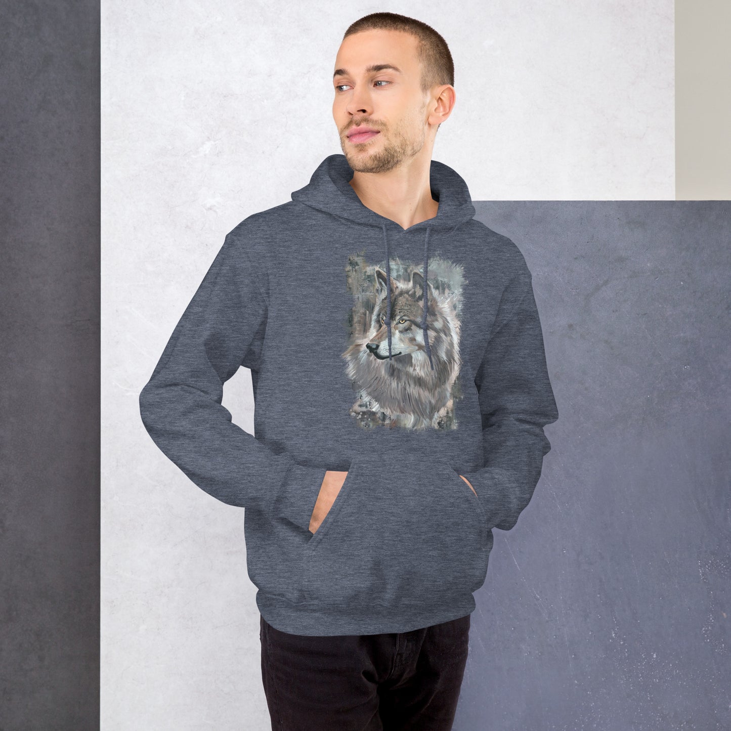 Unisex Wolf Art Hoodie – Silent Watcher